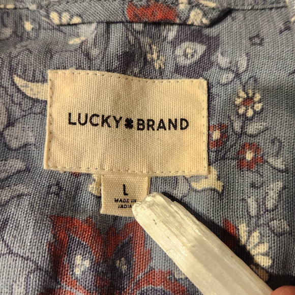 Grateful Dead Print Short Sleeve Camp Collar Woven Cotton Linen - Picture 5 of 5